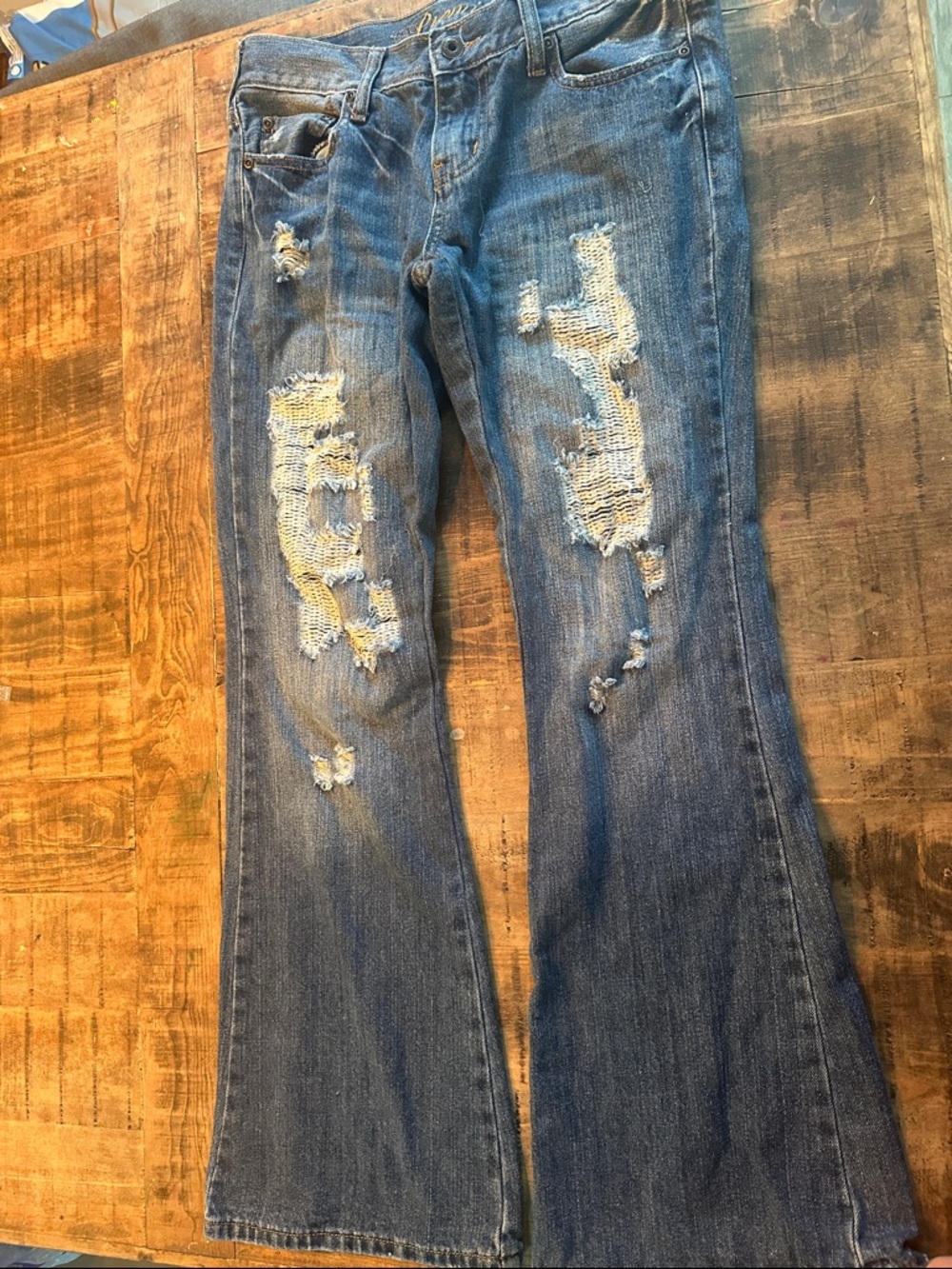Premiere Denim by rue21 Distressed Blue Flare Jeans